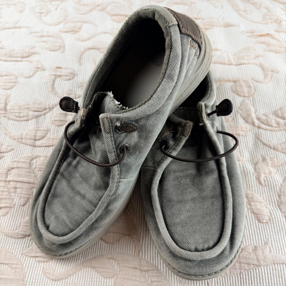 Dockers Mens 9M Olive Green Canvas Loafers Slip On Casual Shoes 90-42531‎